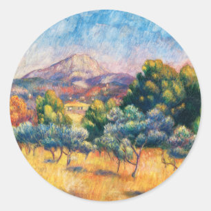 Montagne Sainte-Victoire (Paysage) Renoir Runder Aufkleber