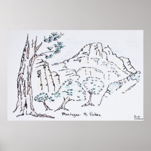 Montagne Sainte-Victoire Südfrankreich Poster