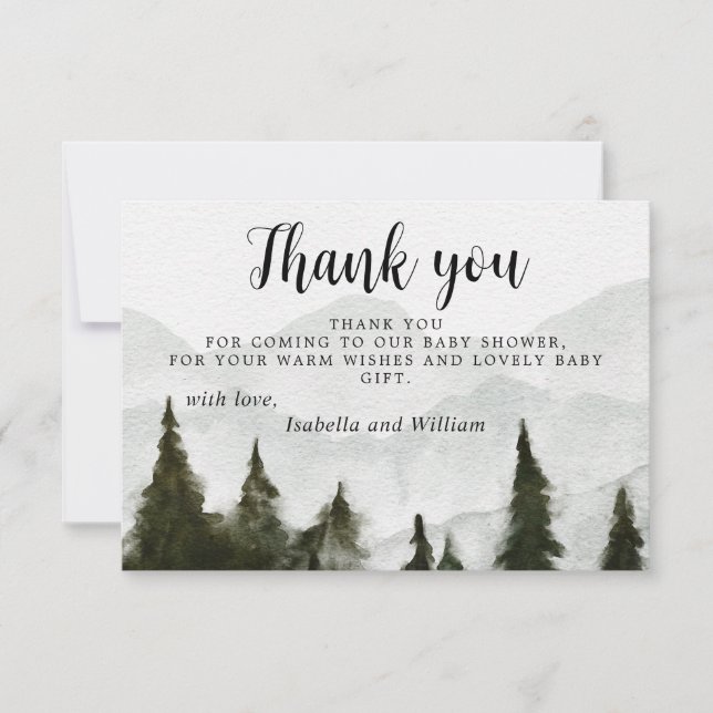 Montagnes Baby shower Merci (Devant)