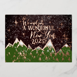 Montagnes dans la nuit - nouvelle année Carte