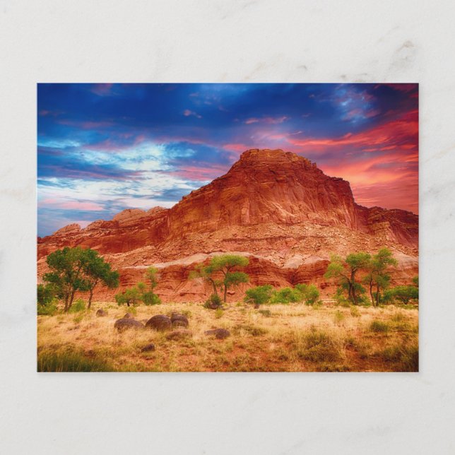 Montagnes Desert Canyons Sunset Carte Postale (Devant)