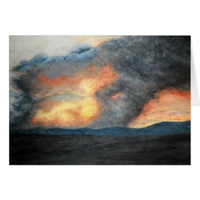 montagnes en feu (aquarelle) (Devant Horizontal)