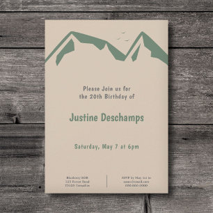 Montagnes en vert - Invitation d'anniversaire Brow