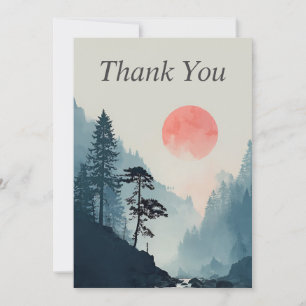 Montagnes et réglage Carte de remerciements solair