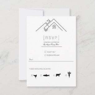 Montagnes géométriques   RSVP noir et blanc modern