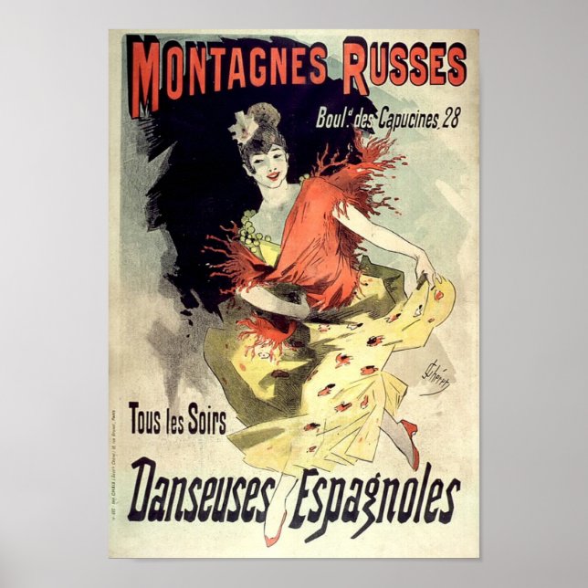 Montagnes Russes 1889 Vintage französische Werbung Poster (Vorne)