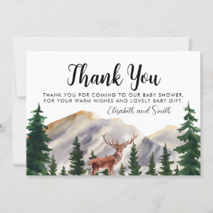 Montagnes Rustiques Cerfs Baby shower Merci