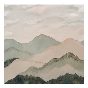 Montagnes Serein Poster