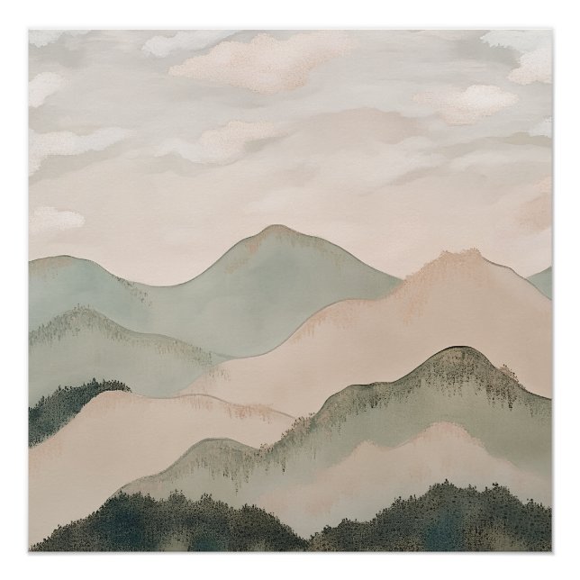 Montagnes Serein Poster (Vorderseite)