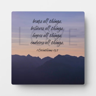 Montagnes violettes Christian Home Décor Plaque