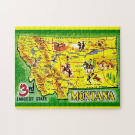 Montana 11x14 illustrierte Landkarte-Puzzle