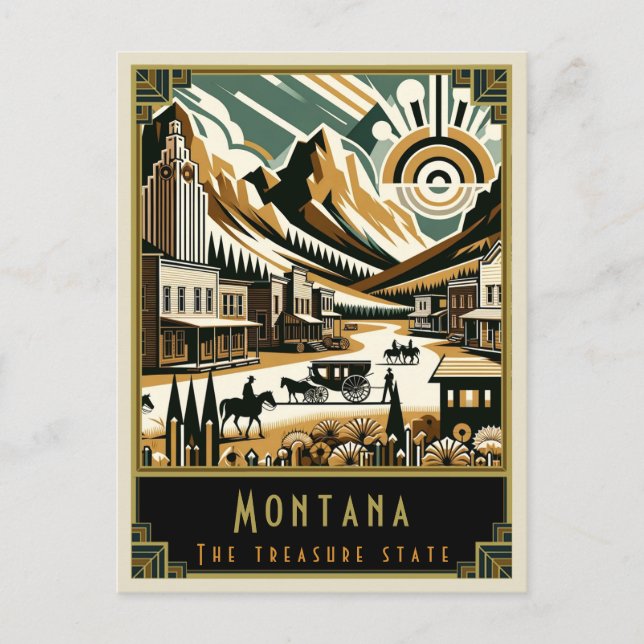Montana | Art Deco Postkarte (Vorderseite)
