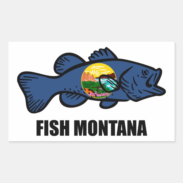 Montana Bass Rechteckiger Aufkleber (Vorderseite)