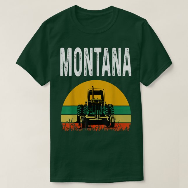 Montana Bauer Weizen Getreide Landwirtschaft Trakt T-Shirt (Design vorne)