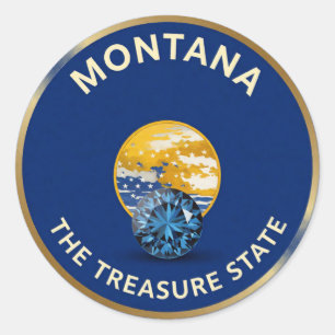 Montana Berg Emblem 🏔️ Runder Aufkleber