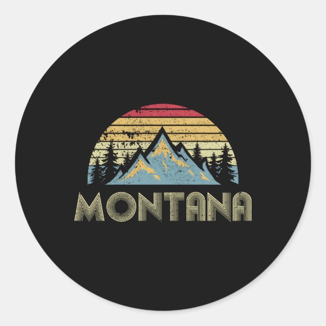 Montana Berge Kamg Wandern Runder Aufkleber (Vorderseite)