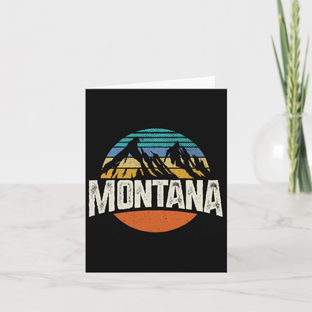 Montana Berge Retro Design Wandern Karte (Vorderseite)