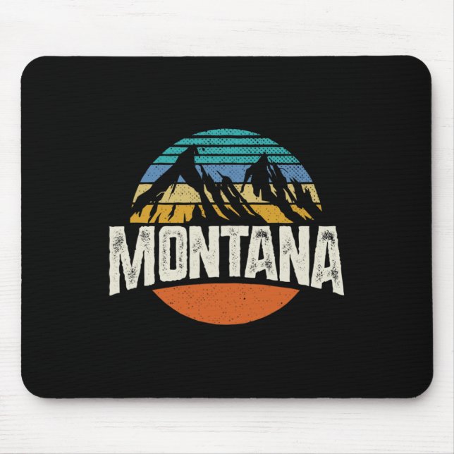 Montana Berge Retro-Design Wandern Mt  Mousepad (Vorne)