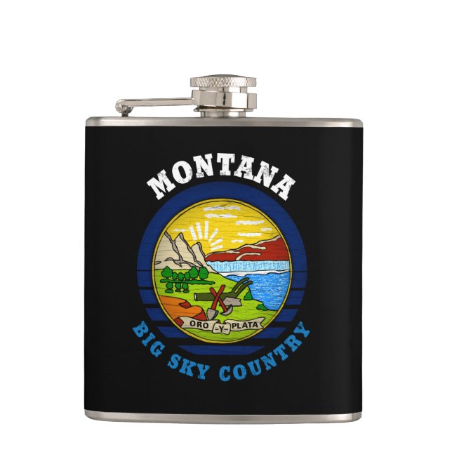 MONTANA BIG SKY State FLAG Flachmann (Vorderseite)