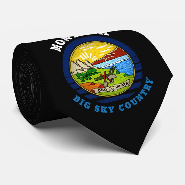 MONTANA BIG SKY State FLAG Krawatte (Gerollt)