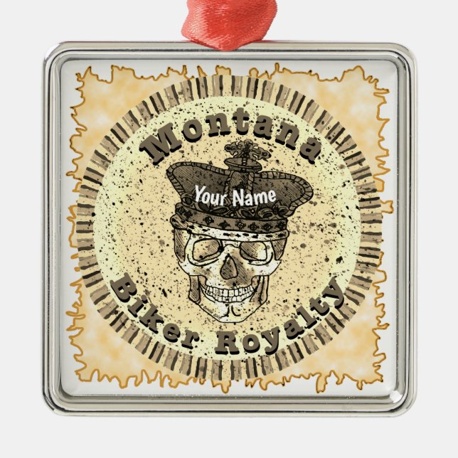 Montana Biker  Ornament Aus Metall (Vorne)