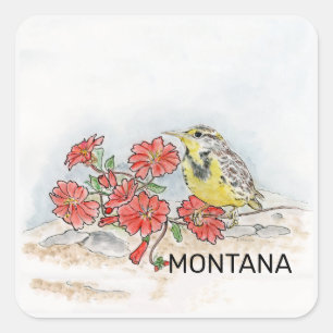 Montana-Blume Quadratischer Aufkleber