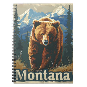 Montana Brown Bear Vintag Notizblock
