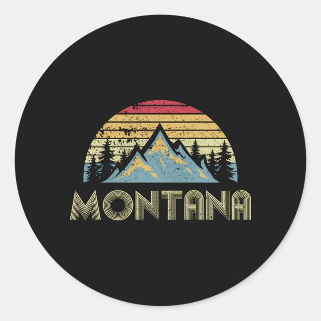 Montana Camping Wandern Runder Aufkleber (Vorderseite)