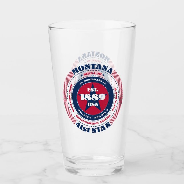 Montana Circular Typografy Design Glas (Vorderseite)