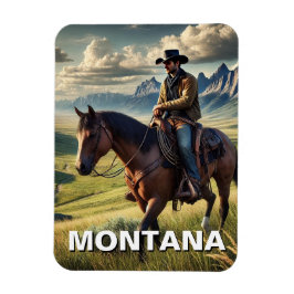 Montana Cowboy auf einem Pferd Magnet