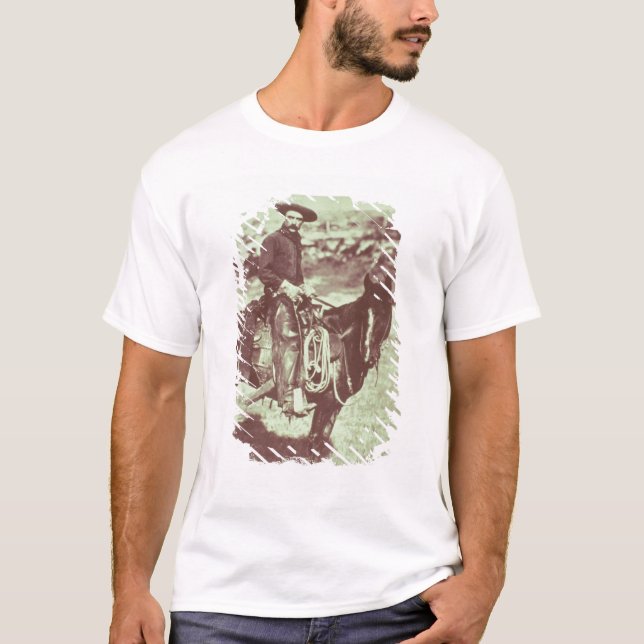 Montana-Cowboy, c.1880 (b/w Foto) T-Shirt (Vorderseite)
