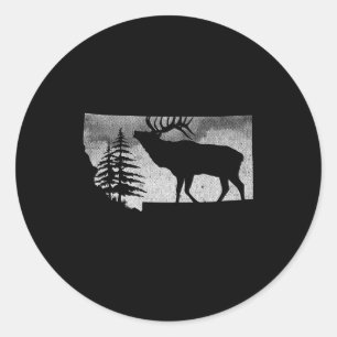Montana Elk Hunter Runder Aufkleber