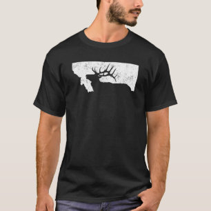 Montana Elk Jagd Bull Elk MT Staat Form T-Shirt