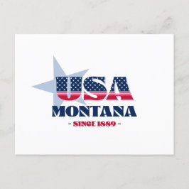 Montana en carte postale rouge, blanche et bleue