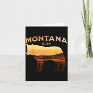 Montana Est 1889 Wolf Scenic Wilderness Blick Karte