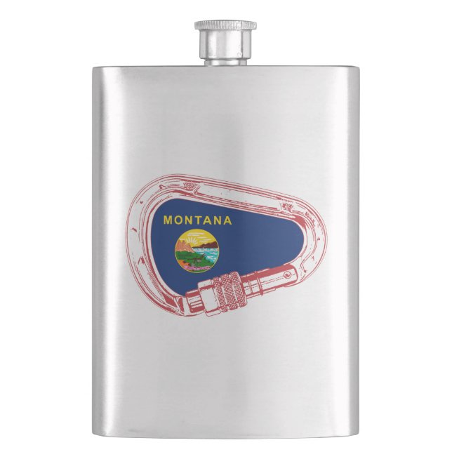 Montana Flag Klettersteig Carabiner Flachmann (Vorderseite)
