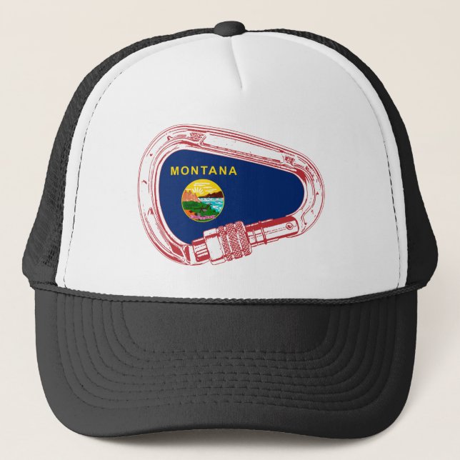Montana Flag Klettersteig Carabiner Truckerkappe (Vorderseite)