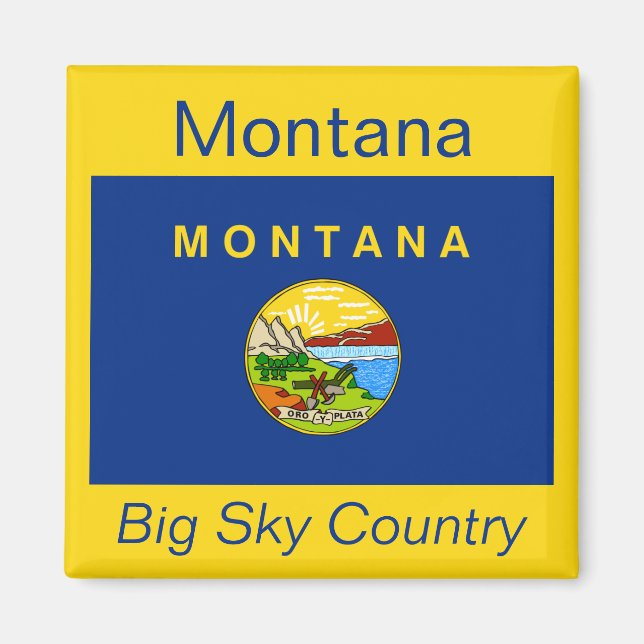 Montana Flag Magnet (Vorne)