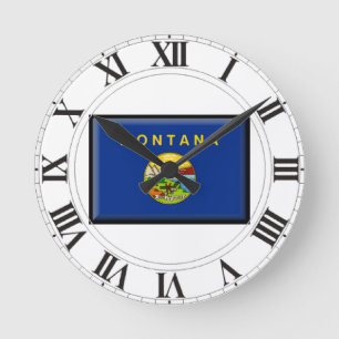 Montana Flag Runde Wanduhr