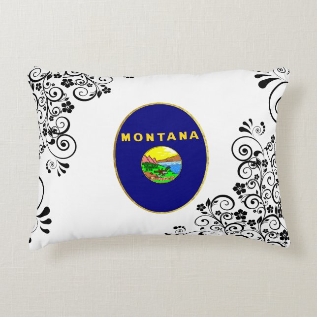 Montana-Flagge Dekokissen (Vorderseite)