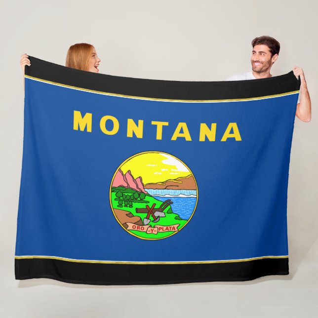 Montana-Flagge Fleecedecke (Beispiel)