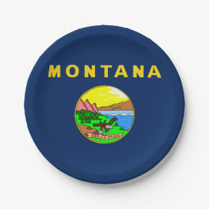 Montana-Flagge Pappteller