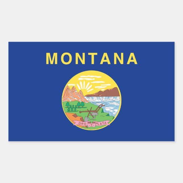 Montana-Flagge Rechteckiger Aufkleber (Vorderseite)