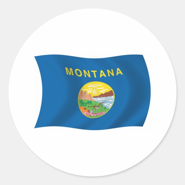 Montana-Flaggen-Aufkleber Runder Aufkleber (Vorderseite)