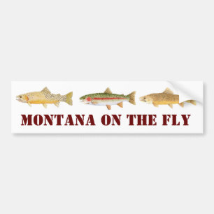 Montana-Fliegen-Fischen-Autoaufkleber Autoaufkleber