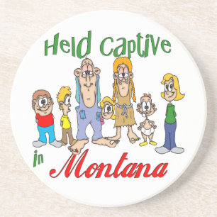 Montana Funny Trailer Park Sandstone Untersetzer
