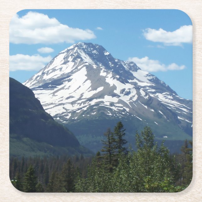 Montana-Gebirgsschnee-Untersetzer Rechteckiger Pappuntersetzer (Vorderseite)