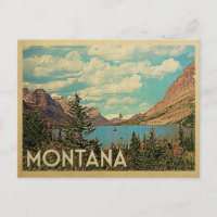 Montana Glacier Park Postcard Vintage