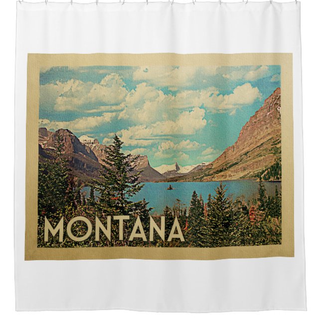 Montana Glacier Park Vintage Duschvorhang (Vorderseite)