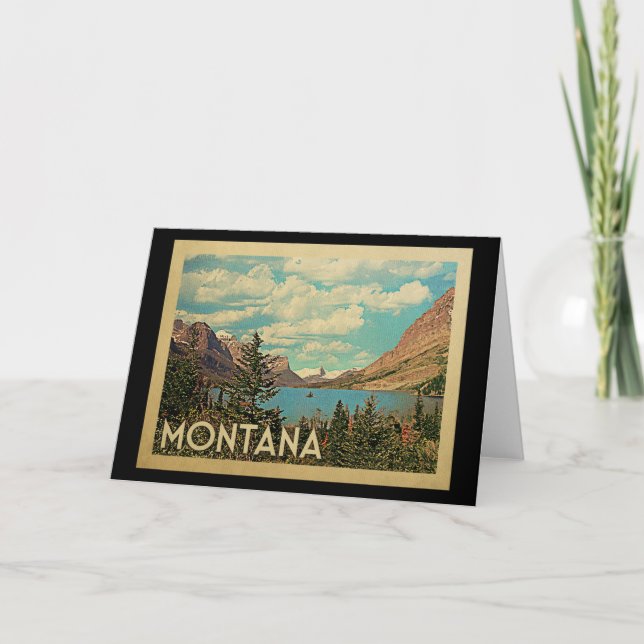 Montana Glacier Park Vintage Karte (Vorderseite)